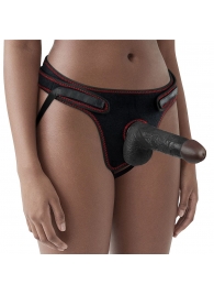 Женский темнокожий страпон Easy Strapon Set 7 Inch - 18 см. - Lovetoy - купить с доставкой в Курске