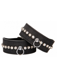 Черные поножи Diamond Studded Ankle Cuffs - Shots Media BV - купить с доставкой в Курске