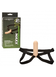 Телесный фаллопротез из силикона Extension with Harness - 15,75 см. - California Exotic Novelties - купить с доставкой в Курске