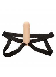 Телесный фаллопротез из силикона Extension with Harness - 15,75 см. - California Exotic Novelties - купить с доставкой в Курске