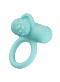 Аквамариновое эрекционное виброкольцо Silicone Rechargeable Nubby Lover’s Delight - California Exotic Novelties - в Курске купить с доставкой