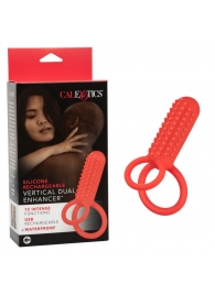 Красное эрекционное кольцо Silicone Rechargeable Vertical Dual Enhancer - California Exotic Novelties - в Курске купить с доставкой