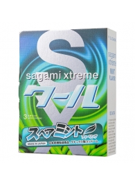 Презервативы Sagami Xtreme Mint с ароматом мяты - 3 шт. - Sagami - купить с доставкой в Курске