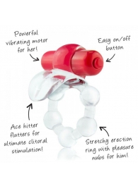 Виброкольцо с язычком и красным виброэлементом Overtime - Screaming O - в Курске купить с доставкой