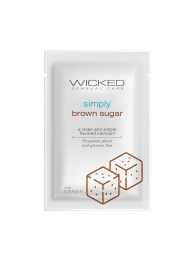 Саше лубриканта на водной основе Simply Aqua Brown Sugar с ароматом коричневого сахара - 3 мл. - Wicked - купить с доставкой в Курске