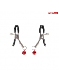 Серебристые зажимы на соски с шариками - Notabu - купить с доставкой в Курске