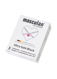 Ультрапрочные презервативы Masculan Ultra Safe Black - 3 шт. - Masculan - купить с доставкой в Курске