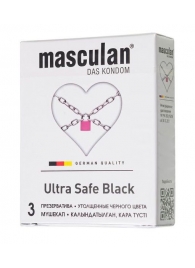 Ультрапрочные презервативы Masculan Ultra Safe Black - 3 шт. - Masculan - купить с доставкой в Курске