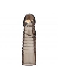 Дымчатая насадка-удлинитель Ribbed Realistic Penis Enhancing Sleeve Extension - 15,2 см. - BlueLine - в Курске купить с доставкой