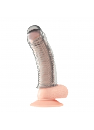 Текстурированная насадка на пенис Clear Textured Penis Enhancing Sleeve Extension - 16,5 см. - BlueLine - в Курске купить с доставкой