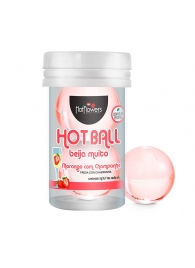 Лубрикант на масляной основе Hot Ball Beija Muito с ароматом клубники и шампанского (2 шарика по 3 гр.) - HotFlowers - купить с доставкой в Курске