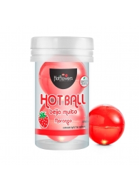 Лубрикант на масляной основе Hot Ball Beija Muito с ароматом клубники (2 шарика по 3 гр.) - HotFlowers - купить с доставкой в Курске