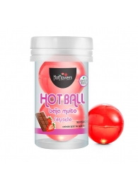 Лубрикант на масляной основе Hot Ball Beija Muito с ароматом шоколада и клубники (2 шарика по 3 гр.) - HotFlowers - купить с доставкой в Курске