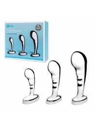 Набор из 3 стальных стимуляторов простаты Stainless Steel P-spot Training Set - b-Vibe - в Курске купить с доставкой