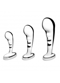 Набор из 3 стальных стимуляторов простаты Stainless Steel P-spot Training Set - b-Vibe - в Курске купить с доставкой