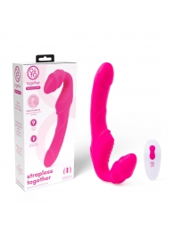Розовый безремневой страпон на радиоуправлении Strapless Together - 22 см. - Together Toy - купить с доставкой в Курске