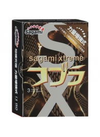 Суженные к основанию презервативы Sagami Xtreme COBRA - 3 шт. - Sagami - купить с доставкой в Курске