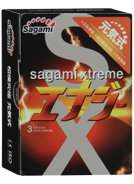 Презервативы Sagami Xtreme ENERGY с ароматом энергетика - 3 шт. - Sagami - купить с доставкой в Курске