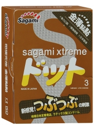 Презервативы Sagami Xtreme FEEL UP с точечной текстурой и линиями прилегания - 3 шт. - Sagami - купить с доставкой в Курске