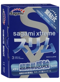 Розовые презервативы Sagami Xtreme FEEL FIT 3D - 3 шт. - Sagami - купить с доставкой в Курске