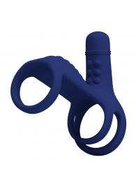 Синяя вибронасадка на пенис Vibrating Penis Sling - Baile - в Курске купить с доставкой
