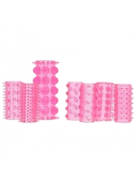 Набор из 7 розовых насадок на пенис ONE-A-DAY PENIS SLEEVES PINK - Seven Creations - в Курске купить с доставкой