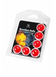 Набор из 6 шариков с массажным маслом Brazilian Balls с охлаждающим и разогревающим эффектом - Secret Play - купить с доставкой в Курске