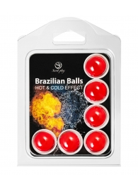 Набор из 6 шариков с массажным маслом Brazilian Balls с охлаждающим и разогревающим эффектом - Secret Play - купить с доставкой в Курске