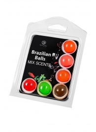 Набор из 6 шариков с ароматизированными массажными маслами Brazilian Balls - Secret Play - купить с доставкой в Курске