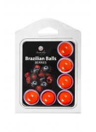 Набор из 6 шариков с массажным маслом Brazilian Balls с ароматом ягод - Secret Play - купить с доставкой в Курске