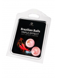 Набор из 2 шариков с массажным маслом Brazilian Balls с тройным эффектом - Secret Play - купить с доставкой в Курске