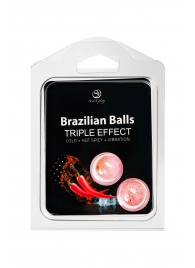 Набор из 2 шариков с массажным маслом Brazilian Balls с тройным эффектом - Secret Play - купить с доставкой в Курске