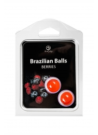 Набор из 2 шариков с массажным маслом Brazilian Balls с ароматом ягод - Secret Play - купить с доставкой в Курске