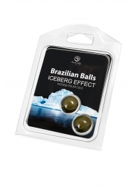 Набор из 2 шариков с массажным маслом Brazilian Balls с ледяным эффектом - Secret Play - купить с доставкой в Курске