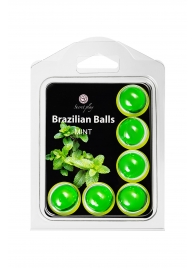 Набор из 6 шариков с массажным маслом Brazilian Balls с ароматом мяты - Secret Play - купить с доставкой в Курске