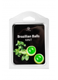 Набор из 2 шариков с массажным маслом Brazilian Balls с ароматом мяты - Secret Play - купить с доставкой в Курске