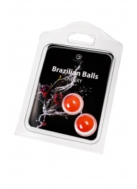 Набор из 2 шариков с массажным маслом Brazilian Balls с ароматом вишни - Secret Play - купить с доставкой в Курске