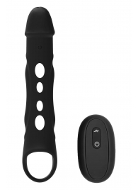 Черная насадка-удлинитель Vibrating Extender With Remote с вибрацией - Dream Toys - в Курске купить с доставкой