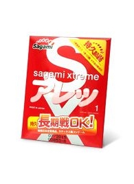 Утолщенный презерватив Sagami Xtreme FEEL LONG с точками - 1 шт. - Sagami - купить с доставкой в Курске