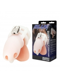 Белая клетка для пениса Silicone Small 2 in Cock Cage With Ball Divider - BlueLine - купить с доставкой в Курске