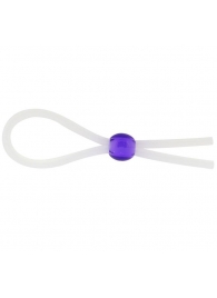 Прозрачное лассо с фиолетовой бусиной SILICONE COCK RING WITH BEAD LAVENDER - NMC - в Курске купить с доставкой