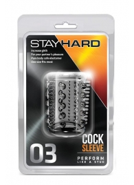 Прозрачная насадка с шипами и шишечками STAY HARD COCK SLEEVE 03 CLEAR - Blush Novelties - в Курске купить с доставкой