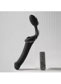 Черный безремневой вибрострапон Strap-On-Me Multi Orgasm Size XL - Strap-on-me - купить с доставкой в Курске