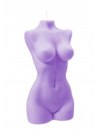 Фиолетовая интерьерная свеча в форме женского торса - 850 гр. - Pecado - купить с доставкой в Курске