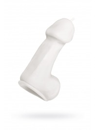 Белая свеча в форме пениса - 47 гр. - Pecado - купить с доставкой в Курске