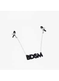 Зажимы на соски с кожаной подвеской BDSM - Crazy Handmade - купить с доставкой в Курске
