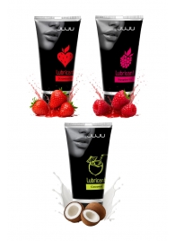 Набор из 3 съедобных лубрикантов JUJU (клубника, малина, кокос) - JuJu - купить с доставкой в Курске