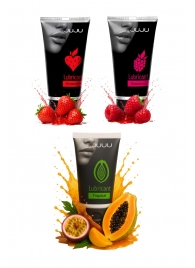 Набор из 3 съедобных лубрикантов JUJU (клубника, малина, тропические фрукты) - JuJu - купить с доставкой в Курске