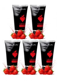 Набор из 5 съедобных лубрикантов JUJU со вкусом клубники - JuJu - купить с доставкой в Курске