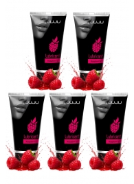 Набор из 5 съедобных лубрикантов JUJU со вкусом малины - JuJu - купить с доставкой в Курске
